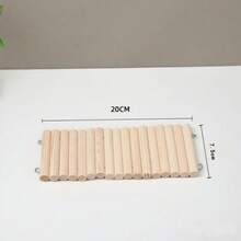 1件装小型宠物木制二合一笼子梯子围栏，捆绑式咀嚼玩具，仓鼠、龙猫、爬行动物等小型动物攀爬梯桥，老鼠梯桥，木制仓鼠攀爬梯玩具，小型动物笼子配件，适用于鸟类、鹦鹉、仓鼠、小鼠、蜜袋鼯、寄居蟹、龙猫等。