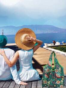 Bolso de mano grande de mujer de poliéster resistente con estampado de leopardo, de gran capacidad, plegable, portátil, de moda, impermeable, resistente y reutilizable, con un pequeño bolso a juego con un diseño de patrón único en toda la superficie, bolsa de compras de gran capacidad - Multicolor - Ver 4