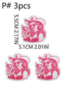 Bộ 3/14 miếng vá thêu chữ Cherry màu hồng hình bé gái, hoạt hình dễ thương, làm từ sợi polyester, thích hợp để tự may vá quần áo, phụ kiện may mặc, dùng cho mũ lưỡi trai, quần jean, áo sơ mi, áo khoác, ba lô, quần áo thường ngày và phụ kiện. - Nhiều màu - Xem 27