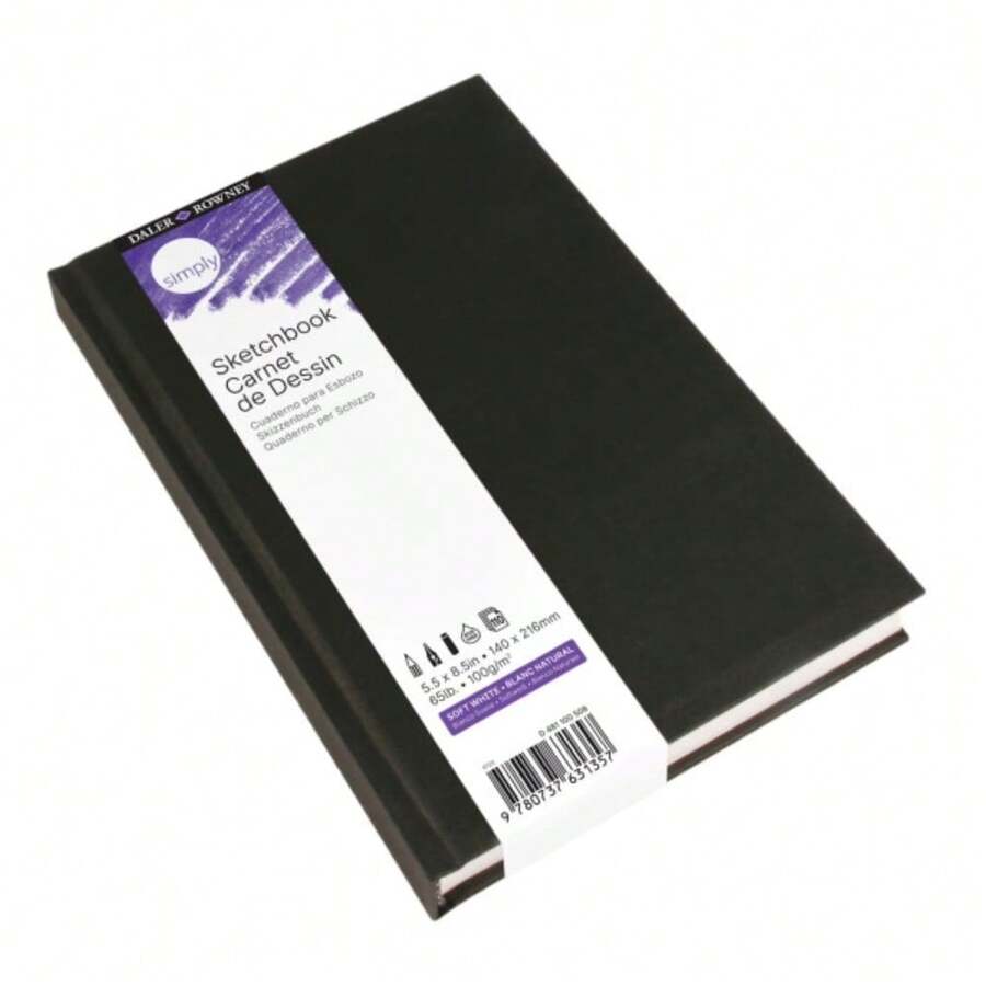 Soft White Sketchbook With Black Hardcover Binding 65lb 100g Paper 110 Sheets 5.5 X 8.5 Inches - 1 - 查看 1