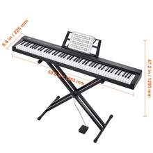Teclado de piano digital de 88 teclas, eléctrico, portátil y semipesado con soporte - Negro - Ver 10