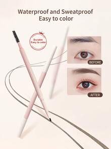 CHEERFLOR CFR999 雙頭眉筆 多功能超細筆尖 眉刷 防水防汗 持久不褪色 適合女性女孩 初學者 日常使用 派對禮物 - 999 - 查看 1
