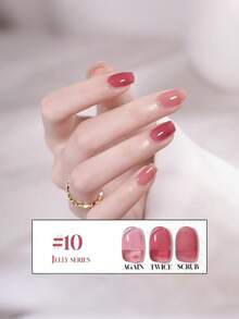 Miss Comoy 15ML 果冻指甲油 2025 春夏新款热销冰透明裸色粉色指甲油 DIY 美甲沙龙特供 - 彩色 - 查看 8