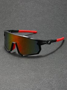 1PC Men Classic Oversized Plastic Frame One-Piece Fashion Sports Glasses Protect Eyes For Outdoor Cycling Daily Life Accessories - Multicolor - View 3