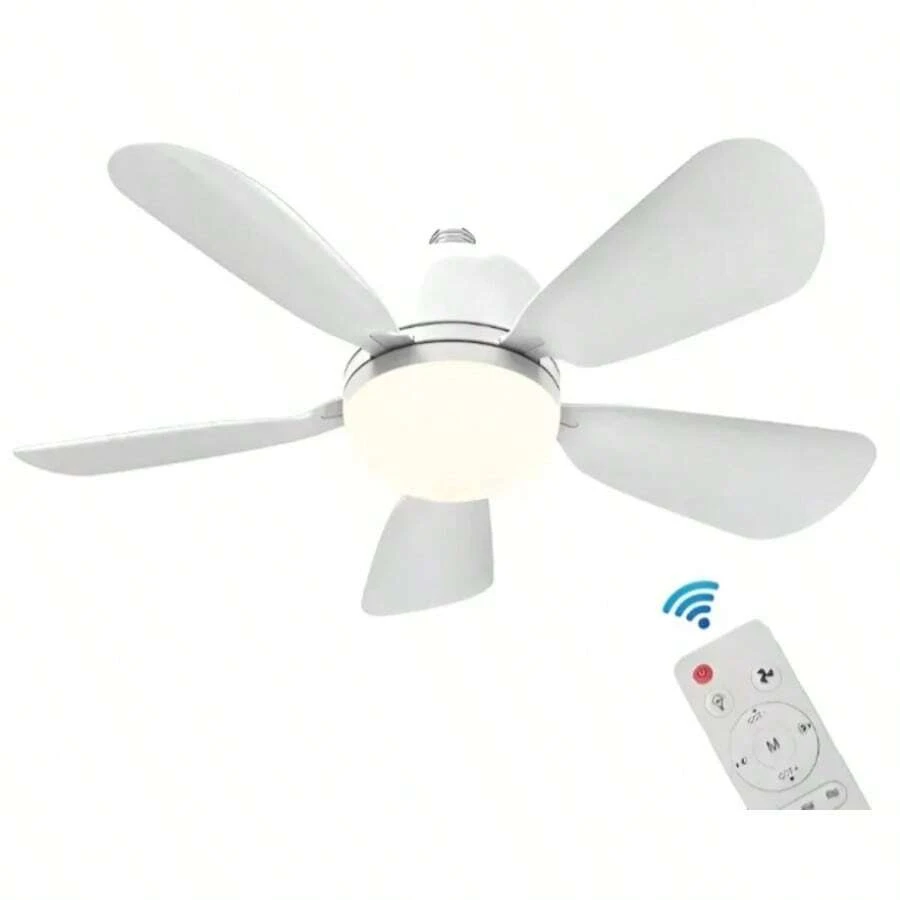 52cm Lampara Ventilador De Techo Led Pantalla De Cristal, Control Remoto, Incluye Expansor Y Base De Abanico - 52 centímetros - Ver 1