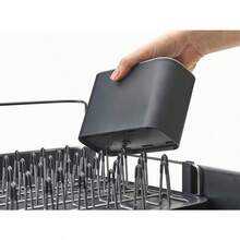 Extend Steel Expandable Dish Drainer Rack With Removable Cutlery Holder Swivel Draining Spout Grey Steel - Grey - View 3