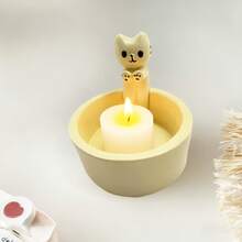 Portavelas con Forma de Gato Encantador - Perfecto para Decoración del Hogar y Cafetería, Adecuado para Baño, Mesa y Comedor. Soporte de Cera Ideal para Aromaterapia, Portavelas Cerámico en Forma de Gato, Adorno de Mesa Encantador, Accesorio Aromatico para el Hogar o Baño – Mejora la Ambiente, Regalo Excelente para el Día del Padre o Cumpleaños - Blanco - Ver 11