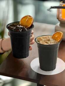 Black Reusable Iced Coffee Cup, Suitable For Cold Drinks, Juices, Parfaits, Smoothies, Holiday Parties - Multicolor - View 7