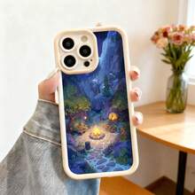Cubierta de teléfono con diseño de acampada nocturna en bosque azul oscuro para uso diario y viajes - Burdeos - Ver 4