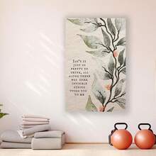 Framed Lyrics Floral Watercolor Canvas Wall Art Poster - "Isn't It Pretty To For THINK Perfection Is All Along Invisible Stringing You To Me" Song Quote, Green Foliage & Pink Flowers Design, Modern Aesthetic Music-Themed Gift For Swifties, Home Office, Living Room, Bedroom Decor, Artistic Print, Highquality Print, Decorative Print, Music Lovers, 2D Flat, Perfect For Room Decor - 框架 - 查看 2