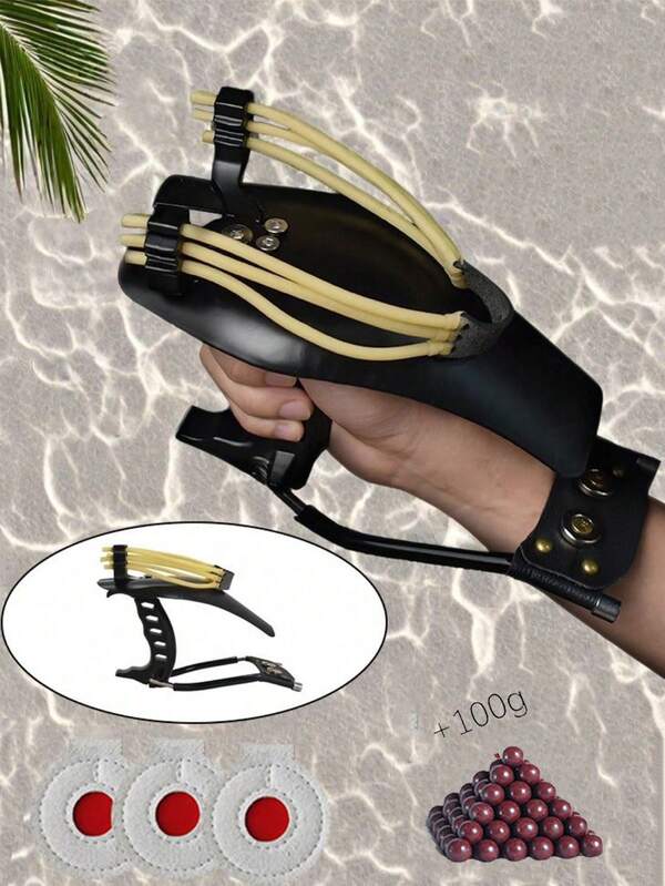 1 Set Outdoor Hunting Gear Slingshot Kit, Includes Slingshot Guard, 3 Rubber Bands, Practice Target, And Ammo, High-Quality Multifunctional Hunting Slingshot For Outdoor Leisure Shooting Training And Hunting