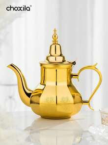 choxila 1pc Stainless Steel Moroccan Teapot, Mint Teapot, Large Capacity Arabic Coffee Pot, Turkish Coffee Kettle, For Home Or Travel - Pot - View 5