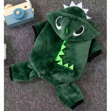 1件可爱绿色恐龙变身宠物服装，适合泰迪犬、贵宾犬等小型犬的保暖套装，圣诞宠物礼物 - 綠色 - 查看 14