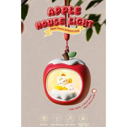 Night Light In The Shape Of A Fruit-Shaped House, Portable Ambient Light With A Christmas Motif