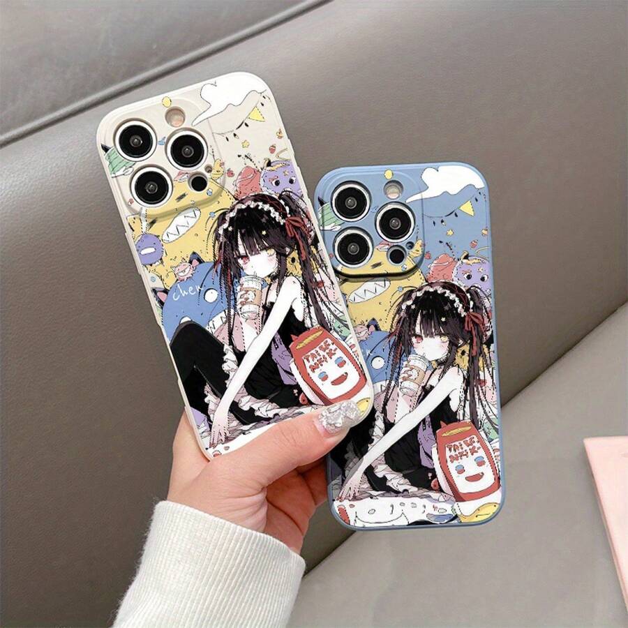 Funda de teléfono de niña de dibujos animados para iPhone 16, cubierta de teléfono móvil mate, carcasa gruesa y suave para 13MINI, hombres 11PRO, 15PLUS a prueba de golpes y caídas, XR única, 13PRO linda, 14 esmerilada, fundas de teléfono 16PLUS, 15 estéticas, 16PRO negras, 13PROMAX mujeres, XS azul, 14PLUS, TPU engrosado 11/14PRO/15PRO/12MINI/12PROMAX/XSMAX/15PROMAX/16PROMAX/16/11PROMAX/12PRO/13/12/14PROMAX - Negro - Ver 1