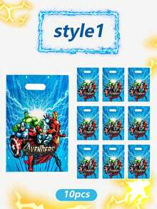 Marvel 10/20/30个漫威主题派对礼品袋，16.5*25厘米手提袋，礼品包装，蜘蛛侠主题派对礼品包装袋，生日派对回礼袋，星空派对收纳袋，太空主题，婚礼装饰，婚礼用品，新娘，迎婴派对回礼，生日装饰，节日派对用品，超市用品 - 彩色 - 查看 9