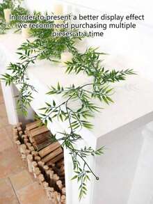 1件/3件装人造竹藤，人造垂吊藤蔓，竹叶藤蔓，人造植物装饰，适用于家居装饰、厨房、餐桌、客厅、卧室、餐桌摆饰、订婚、婚礼、派对布置、感恩节、新年装饰、生日礼物 - 彩色 - 查看 5
