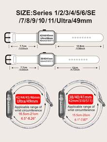 1条柔软、弹性、透气的薰衣草粉色花卉图案替换腕带，适用于 38mm/40mm/41mm/45mm/44mm/42mm/49mm，时尚休闲多色硅胶表带，兼容 Ultra系列、S10/SE/9/8/7/6/5/4/3/2/1智能手表 - 彩色 - 查看 6