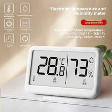 2025 New Upgraded 1 Piece (Size Approx. 43*43*12mm, Net Weight 20g) High Precision Mini Portable Home Hygrometer, ABS Material Digital Electronic Temperature Detector, Compact Square Design, Imported Sensor Chip, Large Display, Backlight, Real-Time Temperature & Humidity Monitoring For Bedroom Indoor - Multicolor - View 5