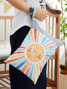 1个干湿两用袋，防水可重复使用，带两个拉链口袋，适用于旅行、海滩、泳池、日托、婴儿脏污物品、瑜伽健身，可装泳衣或湿衣服。 - 彩色 - 查看 4