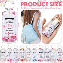 40 Pcs Christian Keychains In Spanish Gifts For Christian Women In Spanish Spanish Christmas Christian Gift For Women Floral Lipstick Holder Keychain For Church Pastor Clergy GiftChristmas - 1 - 查看 7