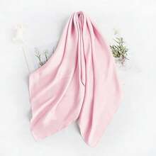 Lastclream Chiffon Square Neck Scarves For Women Handkerchief Retro Satin Ribbon Scarf For Hair Wrapping 23.6inch 26inch,23.6inchRibbon-Pink - 23.6吋絲帶-粉紅色 - 查看 6