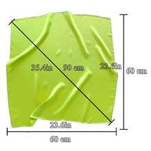 Lastclream Chiffon Square Neck Scarves For Women Handkerchief Retro Satin Ribbon Scarf For Hair Wrapping 23.6inch 26inch,23.6inchRibbon-LimeGreen - 23.6吋絲帶-檸檬綠 - 查看 5