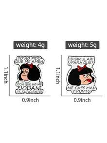 2pcs Cartoon Anime Character Enamel Needle Creative Cute Brooch Clothes Backpack Accessories Jewelry Gifts For Fans And Friends - Multicolor - View 2