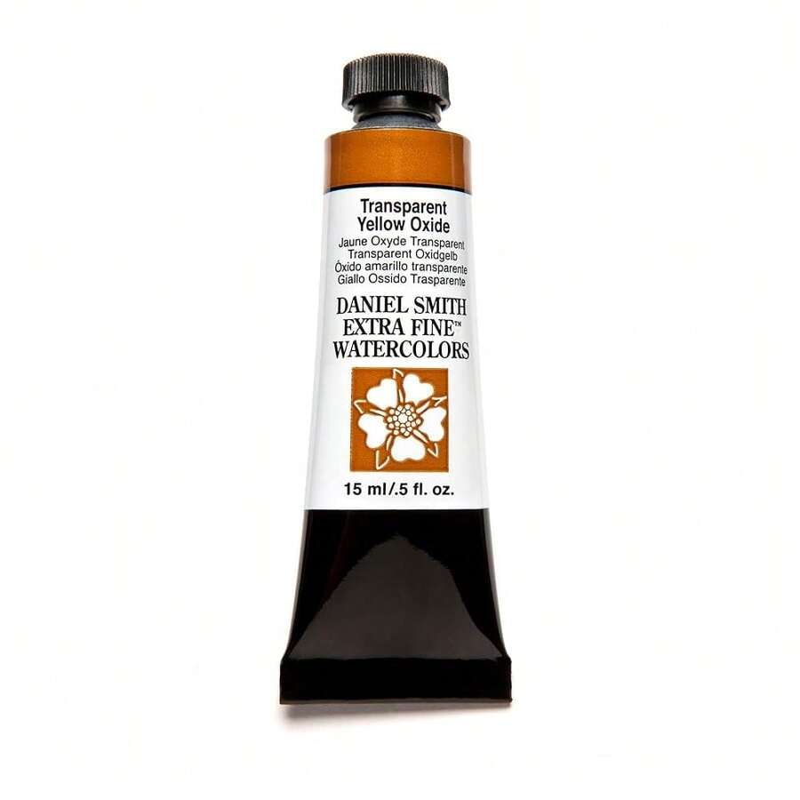 Daniel Smith Extra Fine Watercolor Paint, 15ml Tube, Transparent Yellow Oxide, 284600131, 0.5 Fl Oz (Pack Of 1),TransparentYellowOxide - 透明氧化鐵黃 - 查看 1