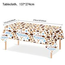 Western Cowboy Party Tablecloths With Patterns, Cowboy Horse Tablecloths, Birthday Parties, Bachelor Parties, Cowboy Showers, Rodeo Events, Disposable Plastic Table Decoration Items - Multicolor - View 11