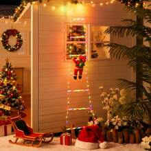 1pc Santa Claus Ladder Light, USB Power Supply, LED Garden Christmas Tree Garden Decoration, Leather Wire Ladder Light Suitable For Outdoor Garden Christmas Day Party Scene Decoration, Window Or Indoor Christmas Decoration, Christmas Decoration Outdoor Light, Holiday Lighting, Christmas Outdoor Decoration, Party Supplies - Yellow - View 19
