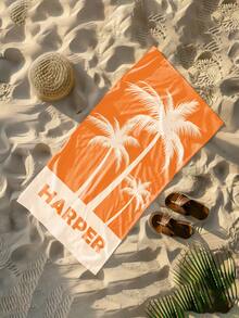 1 Personalized Name Beach Towel - Text/Name, Quick - Super Absorbent - Lightweight Turquoise Tropical Palm Tree And Leaf Design - Personalized Bath Towels For Swimming Pool, Travel, Vacation - Birthday Gifts (Men And Women) - Spa, Home Or Resort Use - Colorful Modern Seaside Accessories (Ideal For Adults And Teenagers),Bath Towel, Sand-Free - Multicolor - View 7