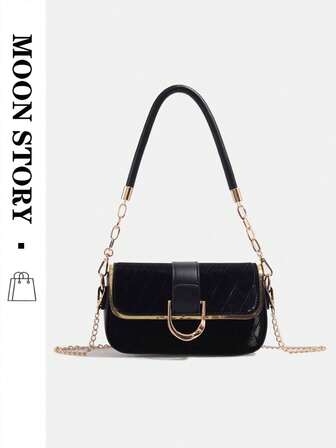2025 New Fashion Underarm Small Bag, High-Quality Minimalist Chic Chain Small Square Bag, Versatile Casual Rhombus Pattern Shoulder/Crossbody Bag