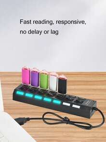 USB 2.0 集线器，多端口 USB 分线器，带电源适配器，4/7 端口 USB 扩展集线器 - 彩色 - 查看 12