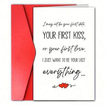 1张浪漫情人节贺卡，爱的讯息，送给丈夫/妻子/女友/男友，情侣礼物，家居办公用品，出售温馨的情人节贺卡，送给您爱的人，圣诞贺卡，生日贺卡