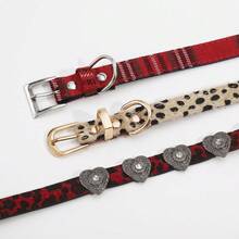 Y2K Collar Female Hipster, Leopard Print Choker Babes, Punk Leather Neck Strap Ins Wind - choker - 查看 5