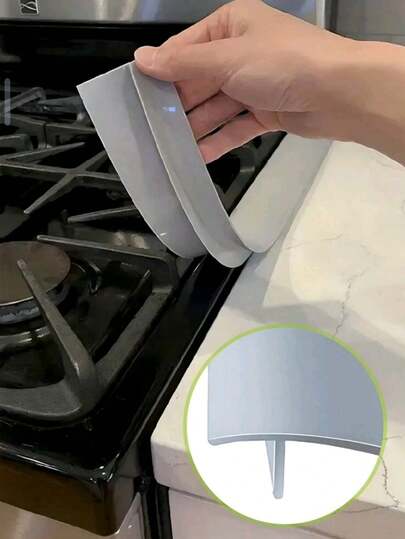 1pc Stove Sealing Strip,Oil-Proof Sealing Tape Kitchen Stove Counter Gap Covers,Kitchen Decor, Stainless Steel Stove Guard, Cooktop Trim Kit, Stove Gap Guards, Oven Gap Filler, Heat Resistant & Effectively Protect Stove Gap Filler,Protect Stove Gap Filler Sealing Spills In Kitchen Washer & Dryer(21 Inches, Grey) Christmas For Holiday Gift Giving