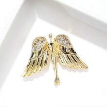 高端复古男士胸针：天使翅膀航海风船舵翻领别针简约配饰