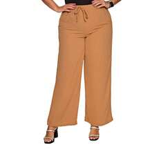 Women's Wide-Leg Pants Duna Elastic Waist Plus Size - 棕色的 - 查看 2