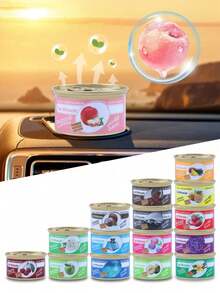 1 lata de ambientador, ambientador de coche, aromaterapia para coche, fragancia sólida desodorante, ambientador de olor talla grande fuerte, con tapa para controlar la evaporación de la fragancia, decoración aromática para el hogar, decoración de coche, armario, baño, ambientador para mascotas, con olores a vainilla, chicle de burbuja, cereza y otros, adecuado para decoración del hogar, coche, Día de San Valentín, accesorio imprescindible para coche nuevo, accesorios de coche (se envían aleatoriamente versiones nuevas y antiguas)