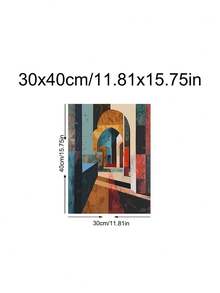 1pc A Window Of Hope, Islamic Art And The Majestic Olive Tree Wall Art, Modern Old City, Islamic Geometric Art Poster, Arabic Poster, Muslim Art, Festival Gift, Bedroom Decor, Living Room Decor, Kitchen Decor, Dormitory Decor, Ideal Gift For Friends, Wall Arts, Wall Decor, Home Decor, Room Decor, Canvas Wall Art, Posters, Wall Art With Frame, Optional Frame - Multicolor - View 13