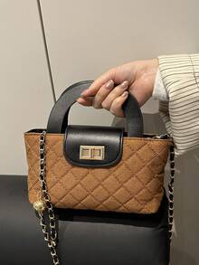 新款时尚百搭女士极简手提包，适合派对、活动和街头穿搭，秋冬季必备 - 彩色 - 查看 8