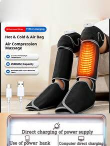 Rechargeable Calf Massager, Wireless Electric Constant Temperature Foot Warmer, Air Pressure Leg Massager, Multi-Function Leg Massager With Knee Heating, Air Pressure Leg Circulation Massager