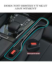 Car Seat Gap Organizer - Front Seat Multi-Function Storage Box With Cup Holder, Phone Slot And Pen Slot, Ergonomic Design + Durable Plastic Material, Efficient Use Of Gap Space