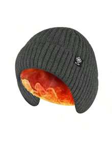 1 男士保暖针织帽带耳罩 - 加厚保暖内衬冬季帽，适合老人、父亲或祖父，黑色，防寒，可手洗，针织帽，升级冰丝版帽子 - 彩色 - 查看 12