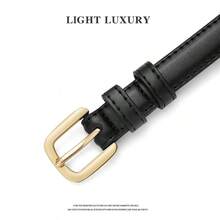 New Women's Sexy PU Leather Belt - Metal Circle Buckle, Wide Strap For High Waisted Pants, Dresses, Fashion Accessory - Brown - View 2