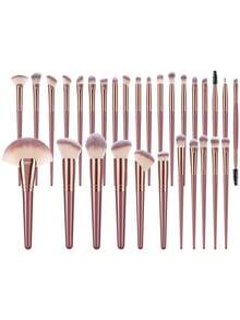 56PCS Makeup Tools Set Including:1pc Multi-Functional Zipper Toiletry And Cosmetic Bag Waterproof+30PCS Makeup Brush Set+4PCS Makeup Sponges+4PCS Triangle Powder Puffs+4PCS Mini Air Cushion Powder Puffs+4PCS Air Cushion Powder Puffs+2PCS Facial Cleansing Sponges+1pc Facial Cleansing Brush+1pc Facial Ice Compress Instrument+1pc Hairband+2PCS Hand Bowl Strap+2PCS Makeup Brush Cleaning Tools - Multicolor - View 16