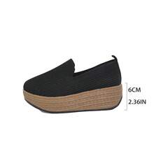 Zapatos de plataforma versátiles y de moda con suela gruesa - Negro - Ver 5