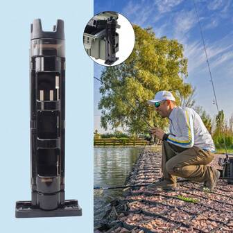 1pc Adjustable Fishing Barrel Sided Rod Inserter Rack, Detachable Fishing Rod Holder, Outdoor Fishing Accessories
