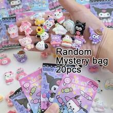 20/10个装三丽鸥神秘袋可爱树脂DIY配件，独立包装 - 适用于手工制作、笔记本、杯子、手机壳、女童校服配件 - 彩色 - 查看 1